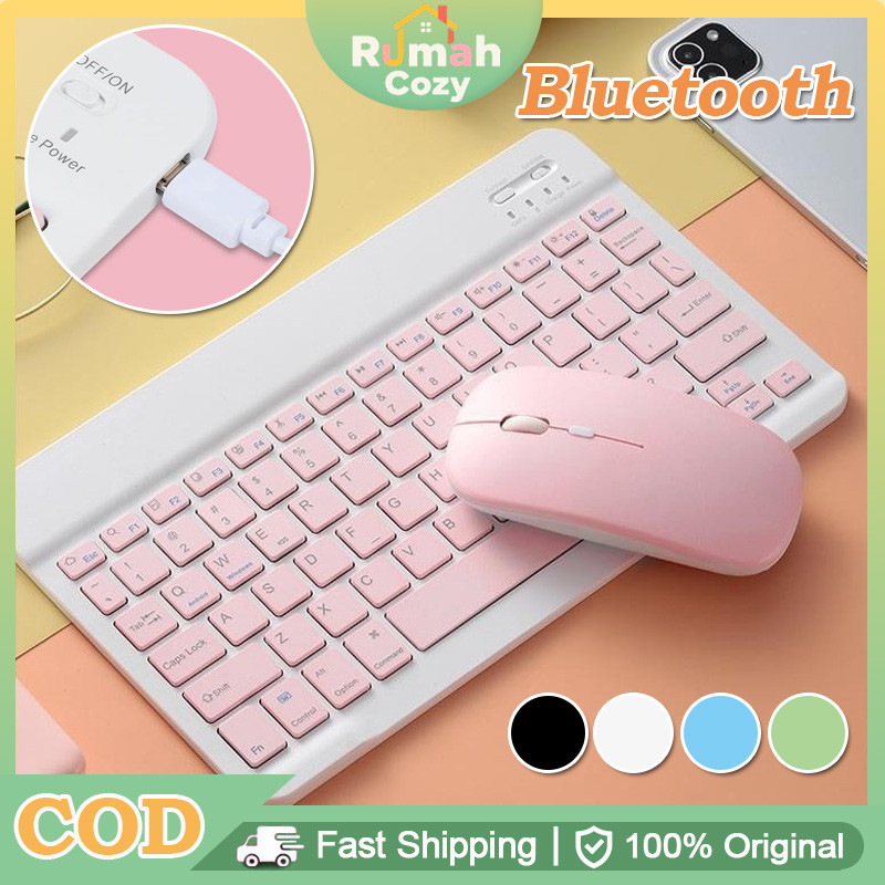 Jual 3IN1 Wireless Bluetooth Keyboard Mouse Set 10 Inch Lightweight ...