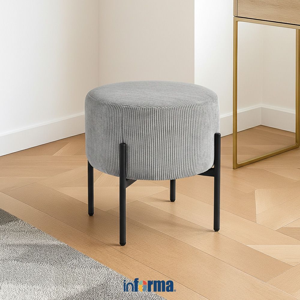 Jual Informa Willard Bangku Fabric - Abu-Abu Multipurpose Stool Bangku ...