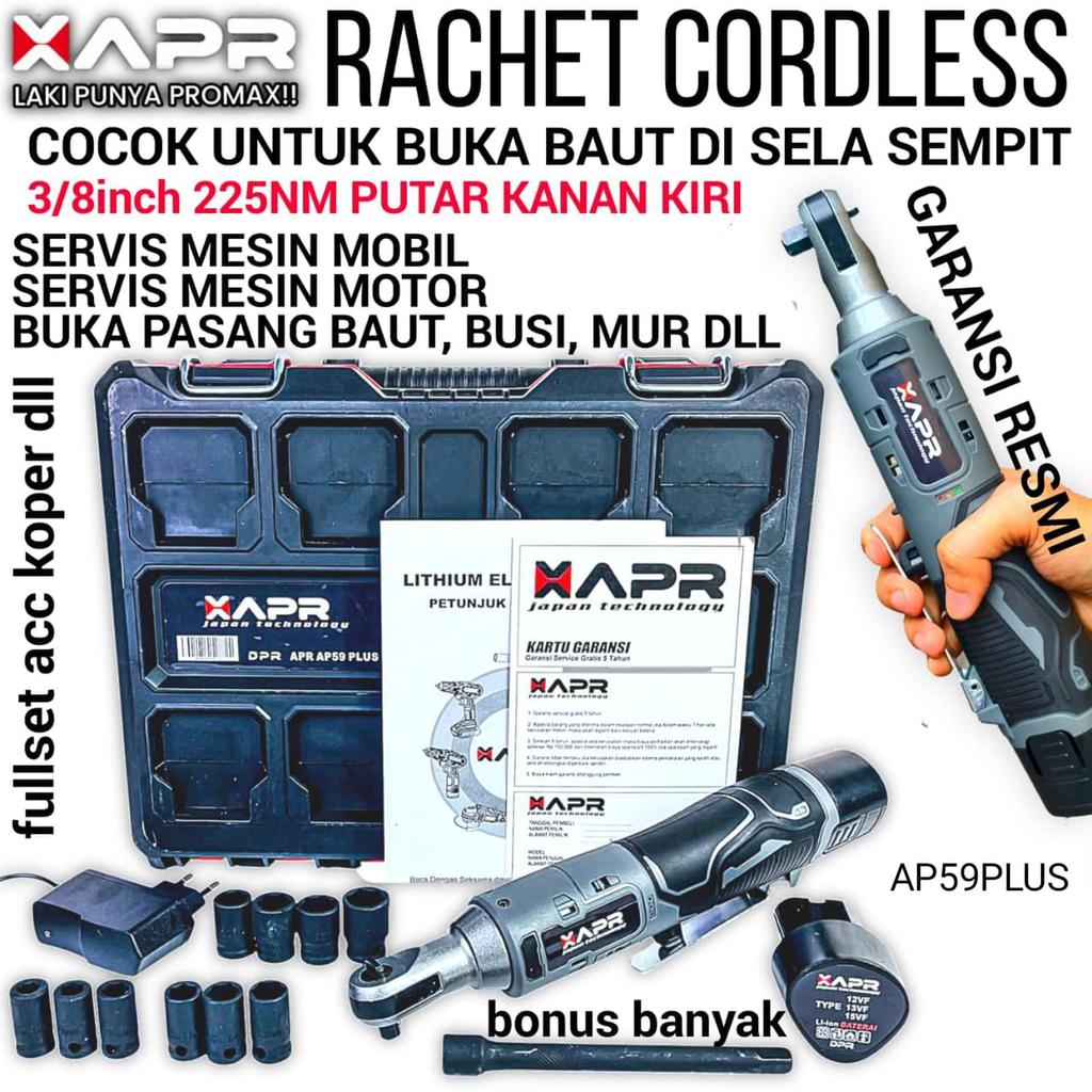 Jual APR RACHET CORDLESS 3/8inch 225nm untuk baut 8 - 17 AP59+ alat ...