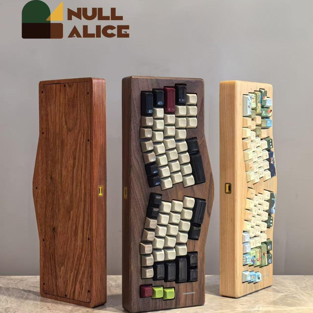 Jual NULL Alice Mechanical Keyboard Kit Wireless Tri-mode Walnut ...