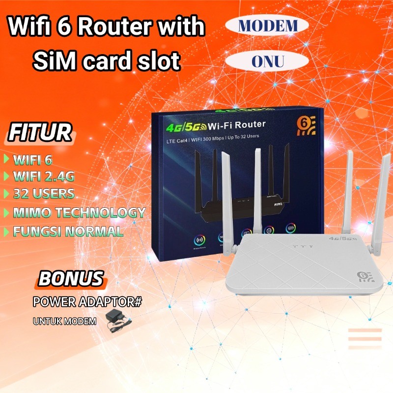 Jual ROUTER 4G BARU WiFi 6 Router with SIM Card 300Mbps | Shopee Indonesia
