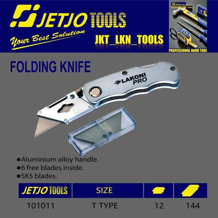 Jual JETJO TOOLS Pisau Cutter T Type Folding Knife Aluminium Case Tajam ...
