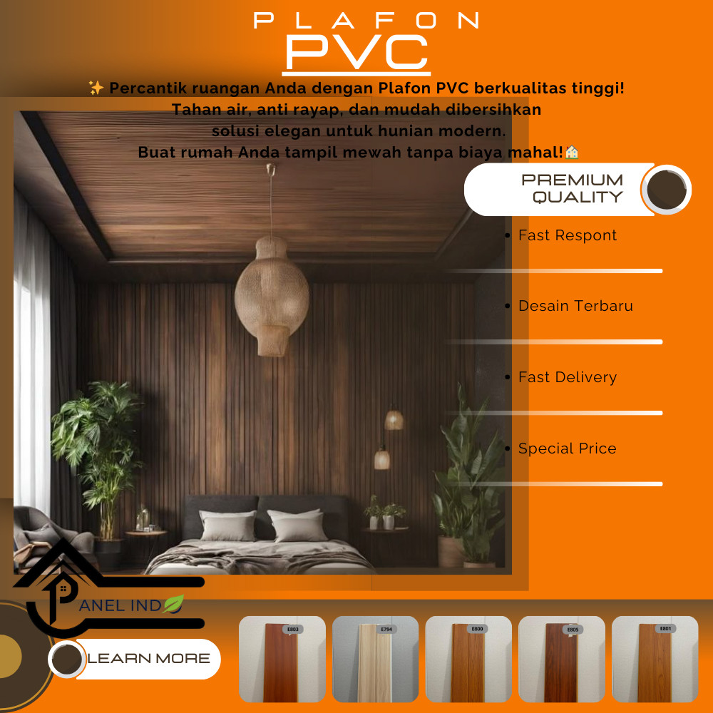 Jual Panel Indo ( INSTANT BANDUNG ) Plafon PVC Serat Kayu Plafon Bahan ...