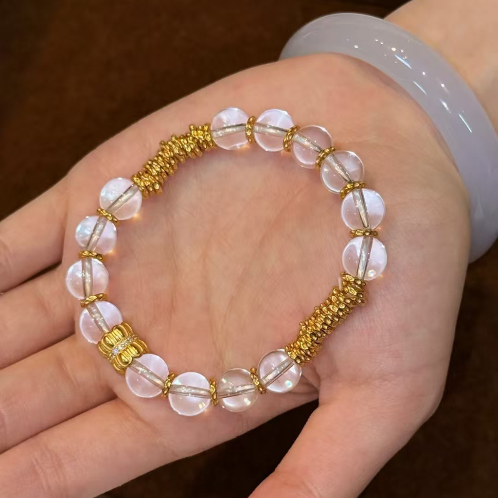 Jual Gelang manik-manik kaca melingkar kristal putih imitasi bening ...