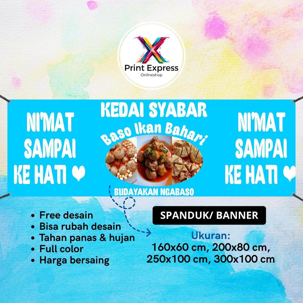 Jual SPANDUK BANNER Kedai Syabar Biru Ukuran 200x100 Cm Outdoor Bisa ...