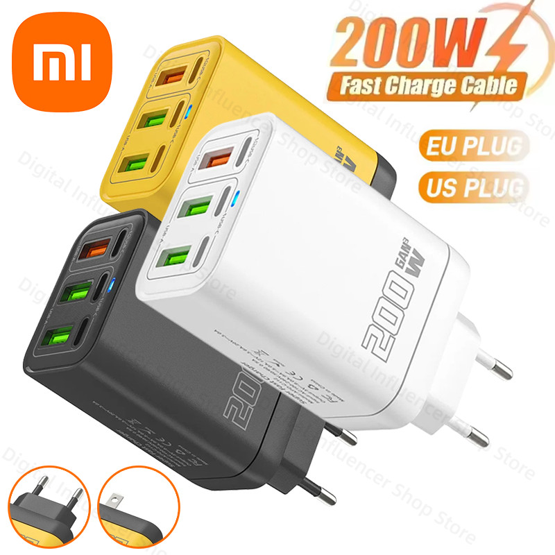 Jual Xiaomi 200W 6 Port USB Type C arger Fast arging Data Cable GaN ...