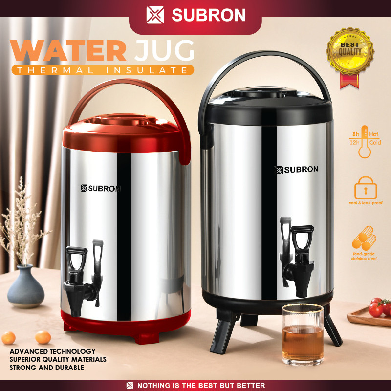 Jual SUBRON Water Jug Stainless steel Hot Cold 8 10 12 liter coffee ...
