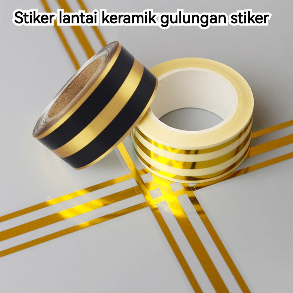 Jual 5M/Roll Gold Selotip Masking Tape List Plat Strip Stiker Gold ...