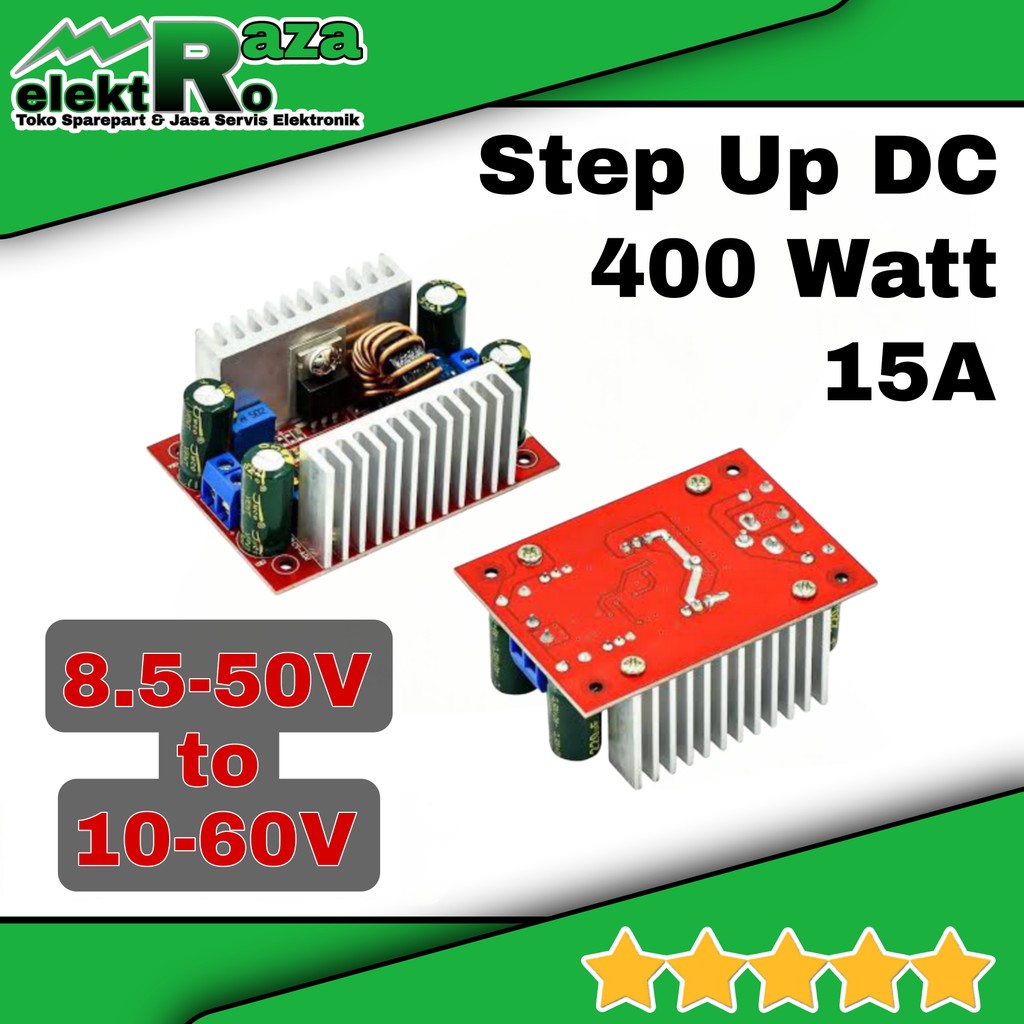Jual Modul Step Up 400W 15A 8.5-50V to 10-60V DC Boost Converter CC CV ...