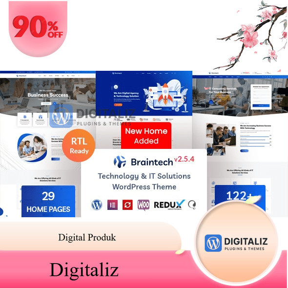 Jual Braintech Technology & IT Solutions WordPress Theme | Shopee Indonesia