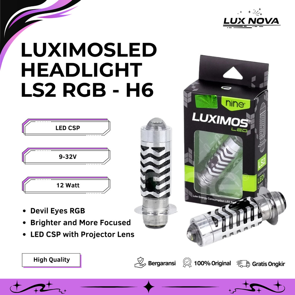Jual 1PCS Lampu Utama Motor H6 Laser RGB Putih Kuninng DC Motor Matic ...