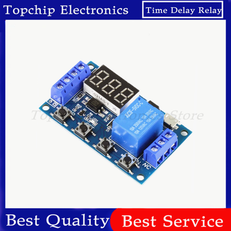 Jual DC 12V 24V Dual MOS LED gital Time Delay Relay Trigger Cycle Timer ...
