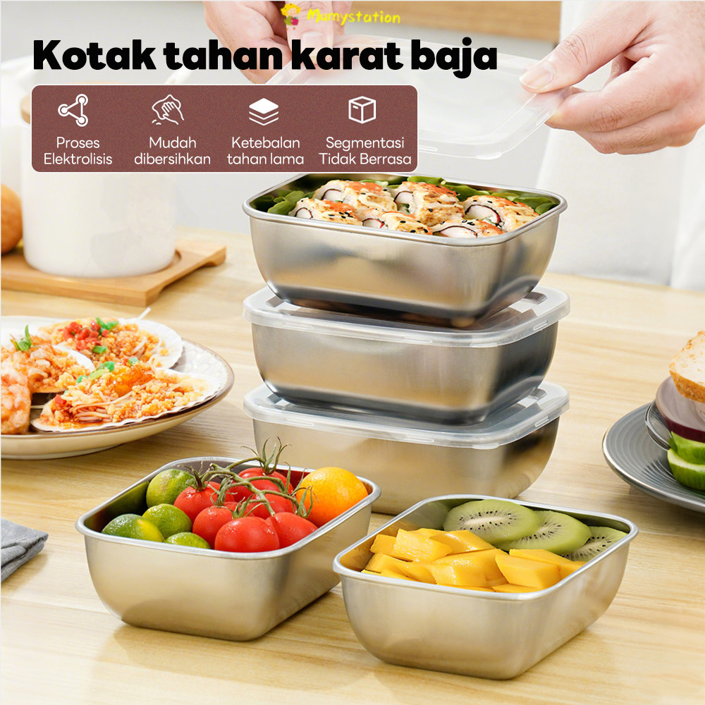 Jual Mumystation Food Container Wadah Sayur Kotak Stainless Steel ...