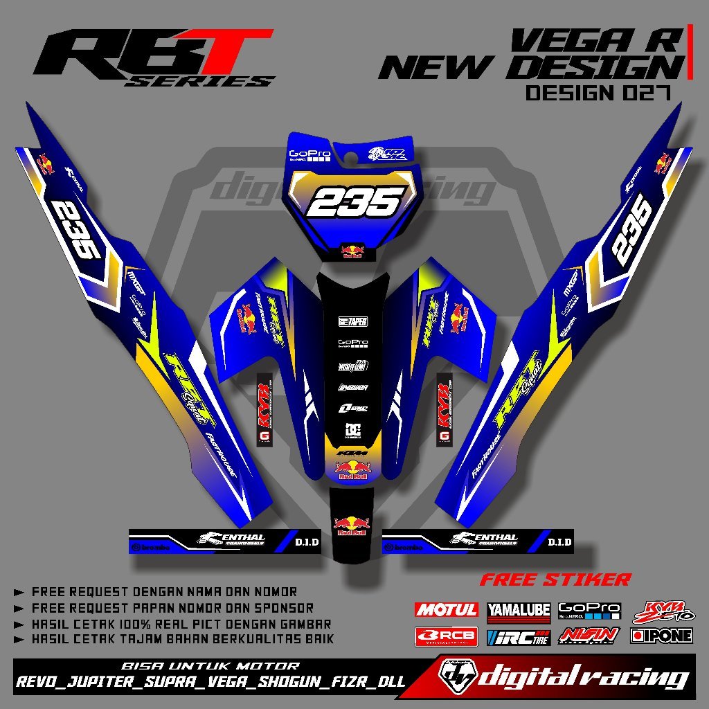 Jual Decal Stiker RBT/GTX VEGA R NEW Stiker Striping Bebek Modif RBT ...