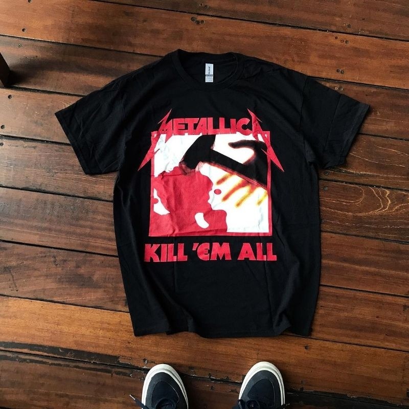 Jual COD METALLICA KILL 'EM ALL TRACKS TSHIRT BLACK | Shopee Indonesia