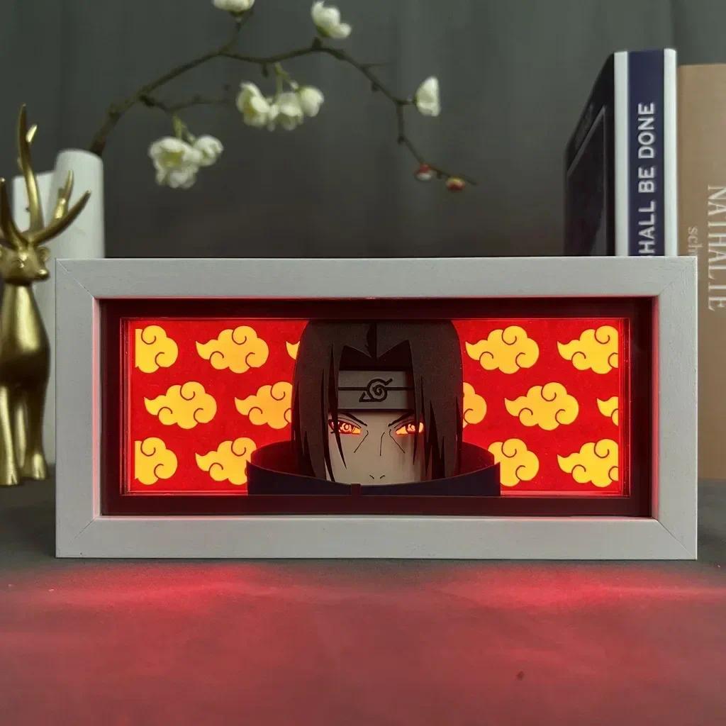 Jual 3D Anime LED Light Box Naruto Uzumaki Gaara Uchiha Obito Itachi ...