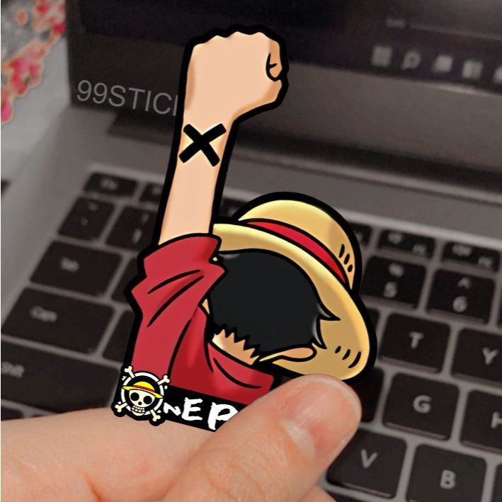 Jual Stiker One Piece, Luffi Go, Anime, Stiker Hologram Dan Putih ...