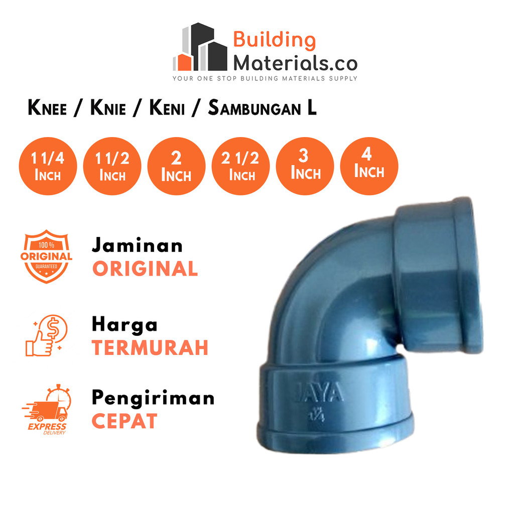 Jual Knee / Knie / Keni / Elbow PVC DV 1 1/4 1 1/2 2 Inch - JAYA ...