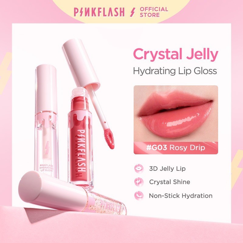 Jual PINKFLASH Crystal Jelly Hydrating Lip Gloss Plumping Look Healthy ...