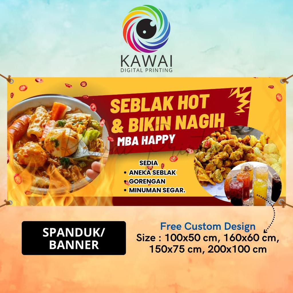 Jual Spanduk Banner MMT Seblak Hot & Bikin Nagih Kuning Bisa Rekuest ...