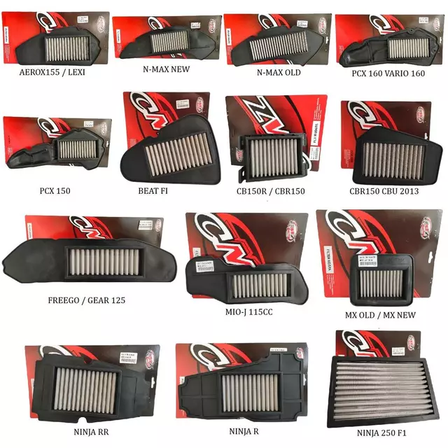 FRX - Filter Saringan Udara Stainless Beat Cb150r Mio Jup Mx Beat Fi Supra 125 Ninja 250 Vario 110 Sonic Genio Ninja R Rr Vario 125 150 Aerox 15 N Max Old New Pcx 150 160 Mio M3 Freego Grand