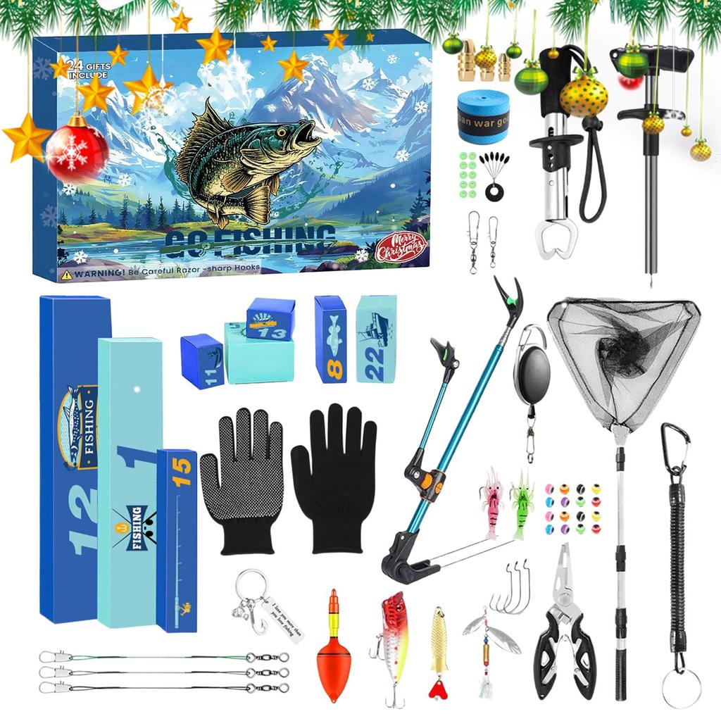 Jual Fishing Countdown Calendar 2025 24 Days Fishing Lures ristmas ...