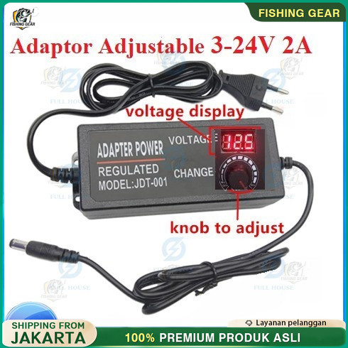 Jual Adaptor Adjustable 3-24v DC 2A Power Supply regulator Switching ...