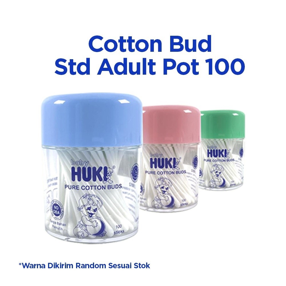 Jual Huki Pure Cotton Buds POT TABUNG Isi 100pcs | Shopee Indonesia