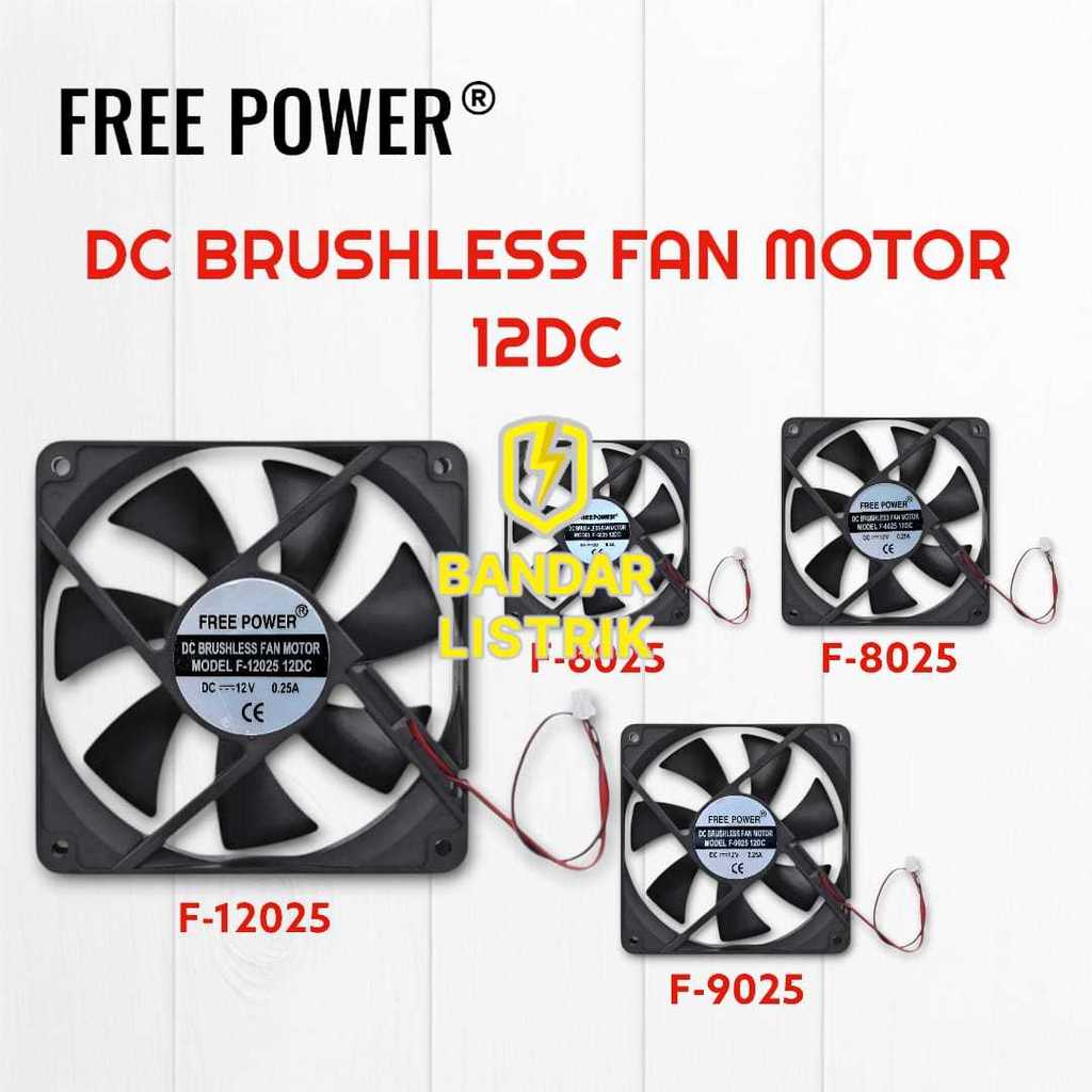 Jual FREE POWER Kipas Pendingin Cooling Fan DC 12V Brushless Fan Motor ...