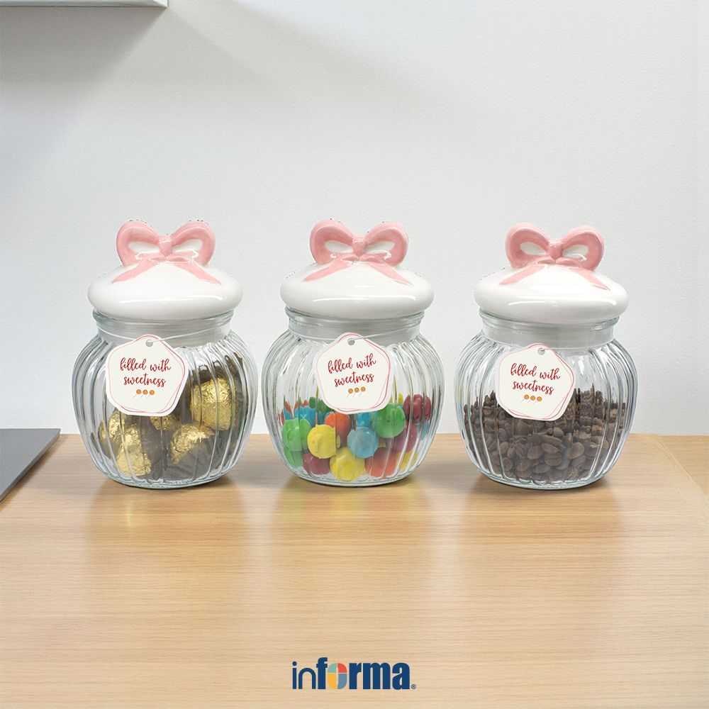 Jual Informa Hazzel Stoples Kaca Ribbon 500 Ml Set 3 Pcs Transparan ...