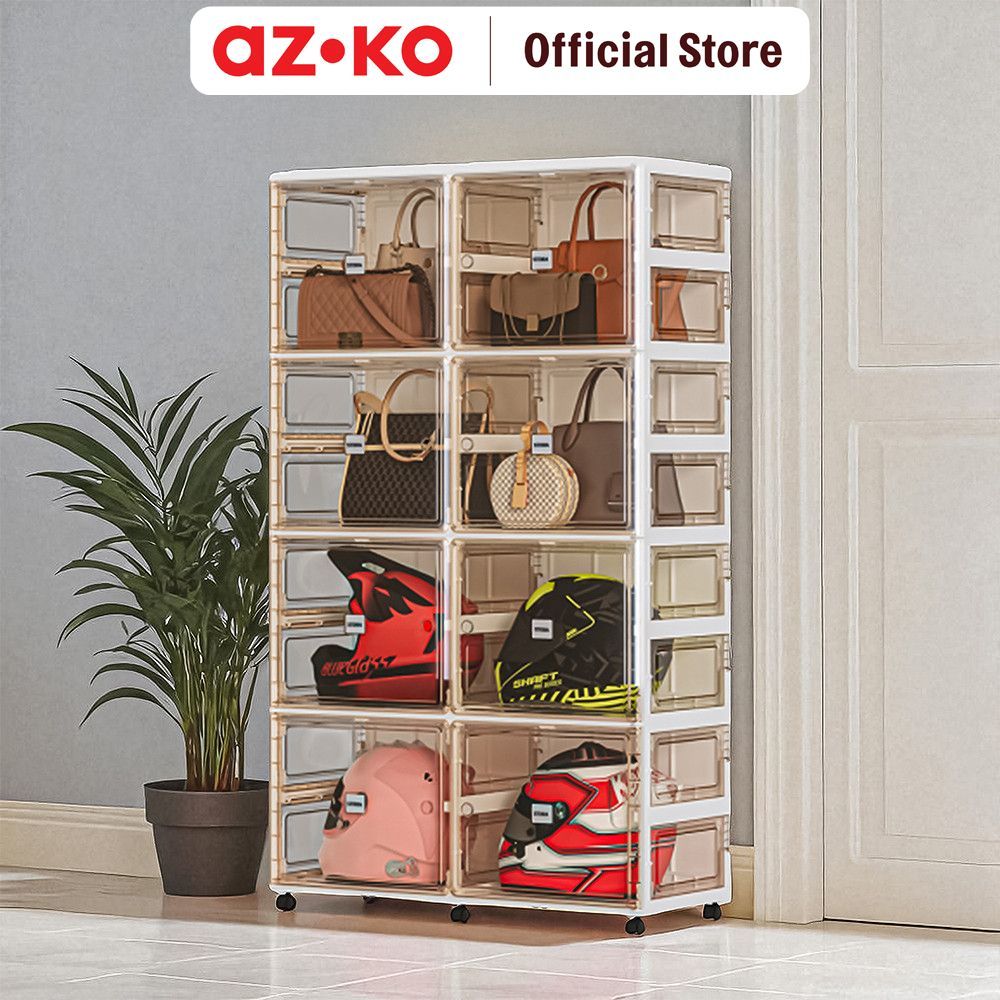 Jual AZKO Stora Kotak Penyimpanan Tas Lipat Dengan Roda Transparan ...