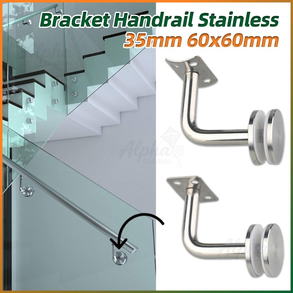 Jual Bracket Railing Klip Kaca Stainless 60x60mm Adjustable Flexible ...