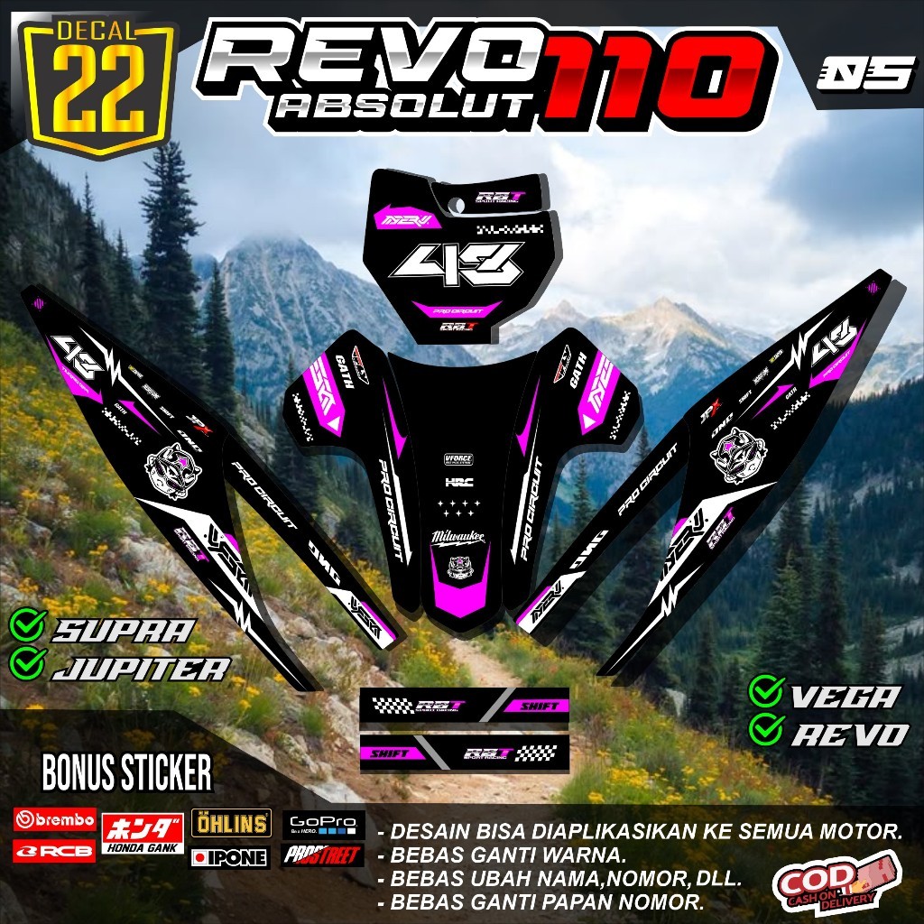 Jual Sticker Striping Motor Revo Absolut 110 Rbt Bebek Modif Supermoto ...