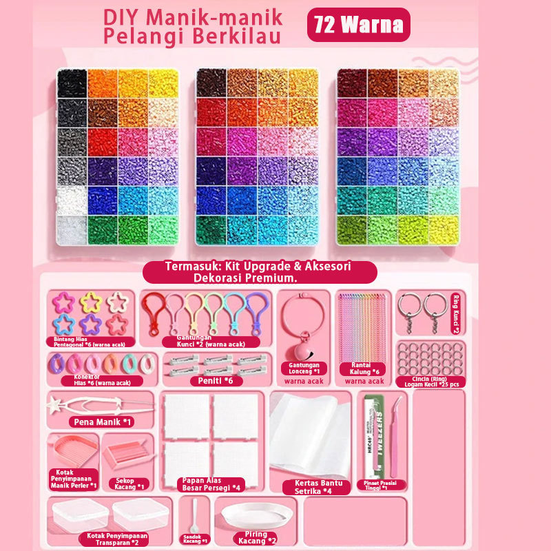 Jual Duffy Toys 36000Pcs DIY Perler Beads Manik-manik Sekering Kit