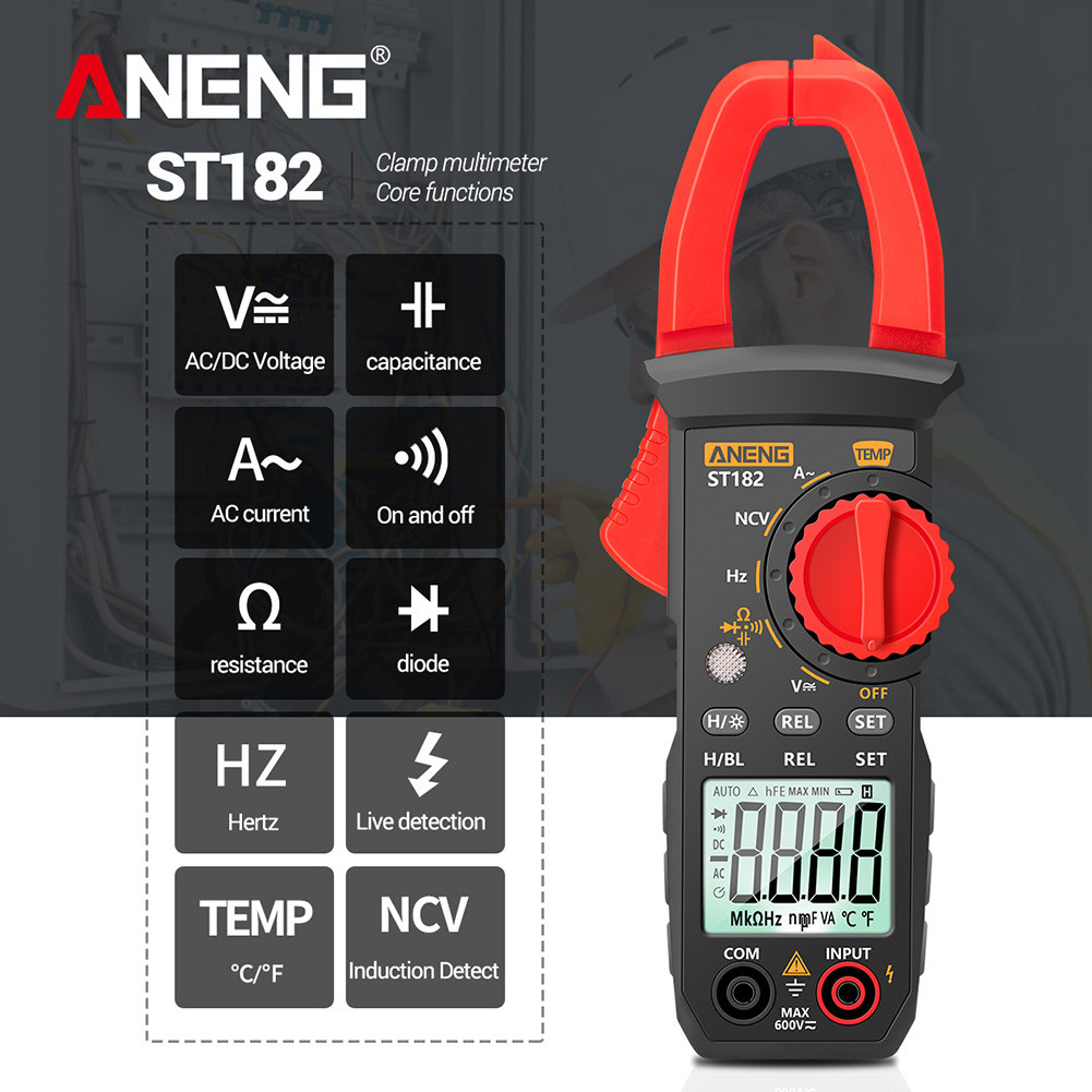 Jual ANENG Digital Multimeter Tang Ampere Voltage NCV Tester Clamp ...