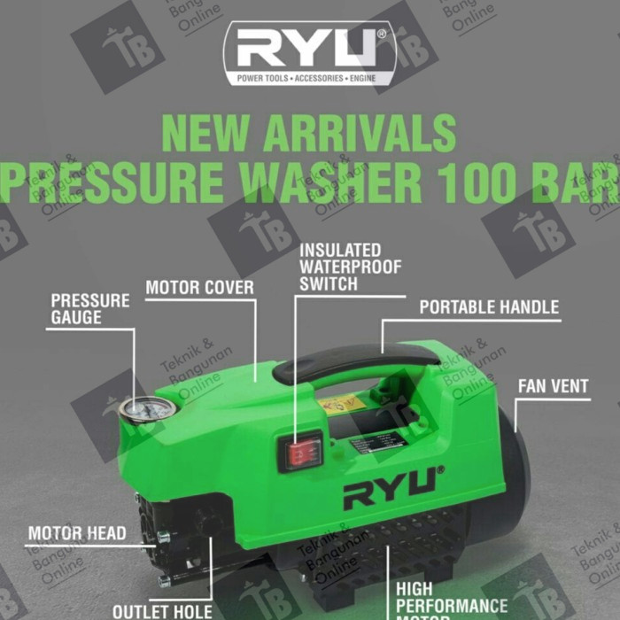 Jual RYU Jet Cleaner Ryu Rpw100 / Pressure Washer Rpw 100 | Shopee ...