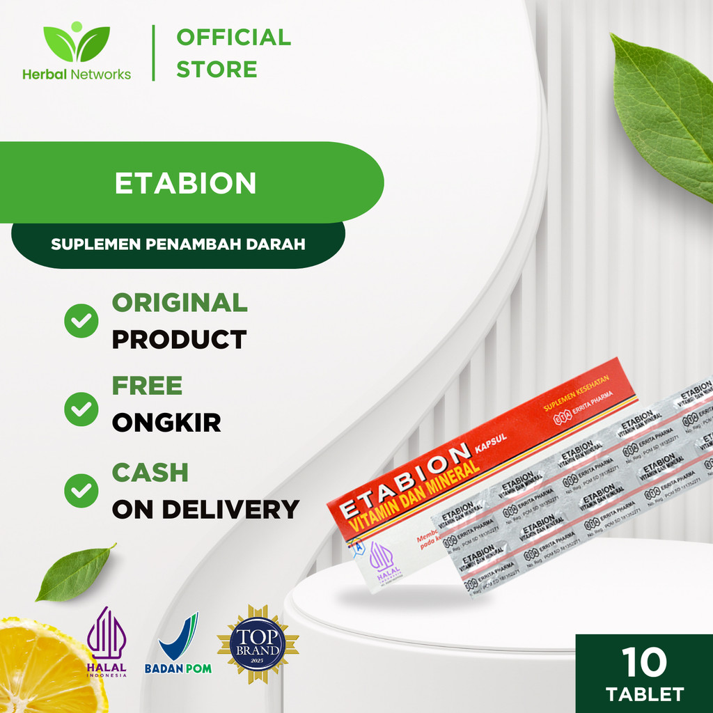 Etabion Vitamin + Minerals  - Suplemen Penambah Darah dan Daya Tahan Tubuh (10 Tablet)