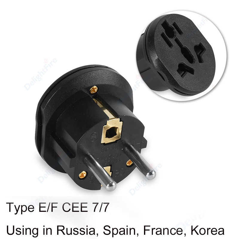 Jual EU Travel Adapter Universal UK AU US To EU KR Socket Converter 16A ...