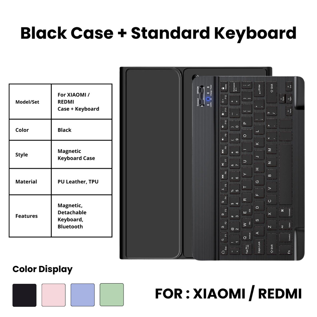 Custodia Con Tastiera Bluetooth Per Xiaomi Redmi Pad 2 Pro 12.1” – Magnetica Staccabile, Rosa, 3 Angoli Di Visione