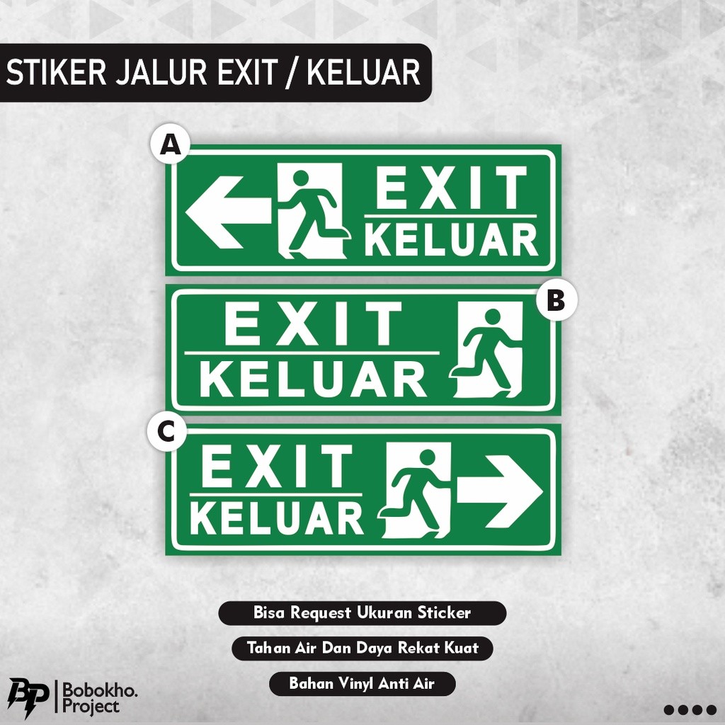 Jual Stiker Exit Sticker Jalur Exit Stiker Keluar Sticker Jalur Keluar ...
