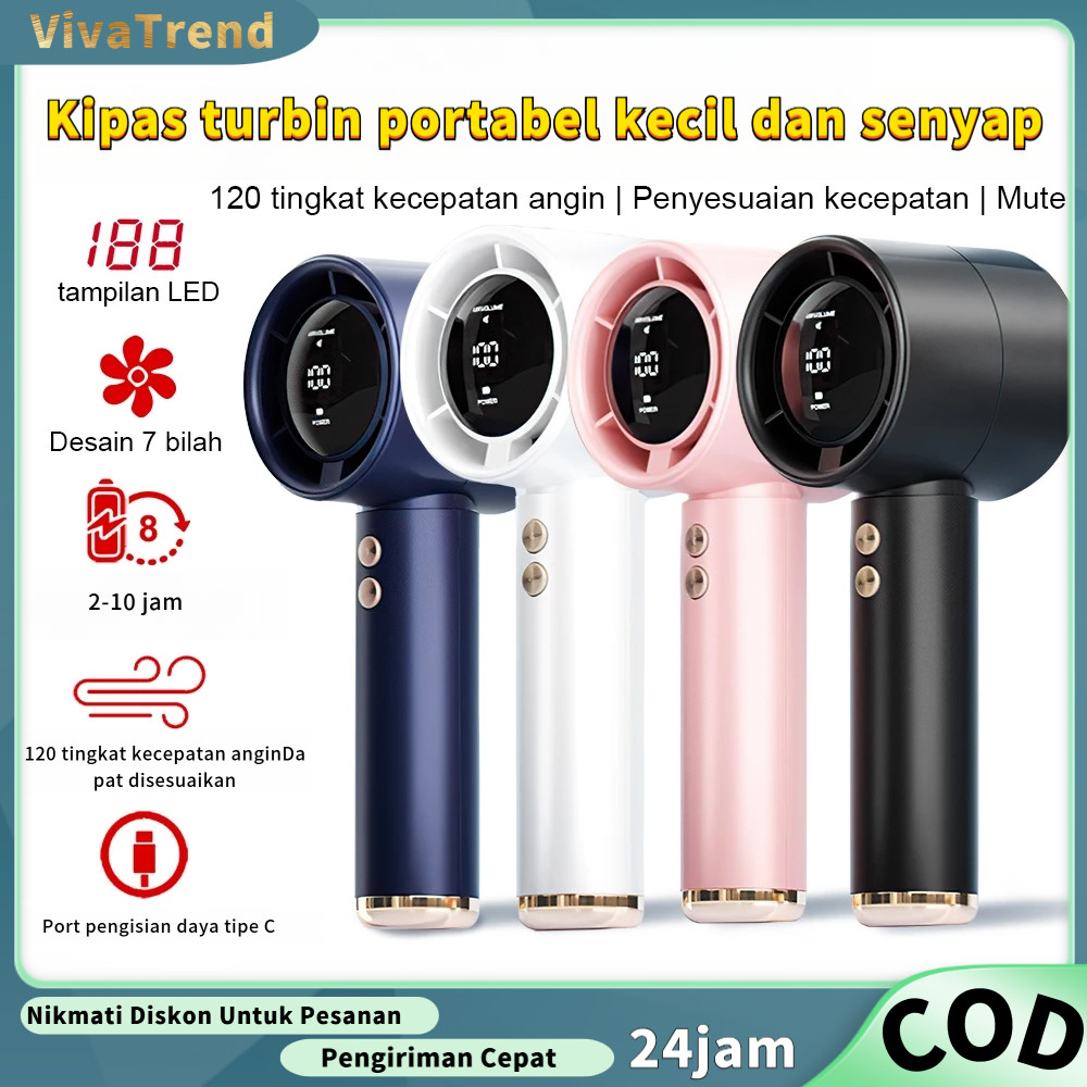 Jual Kipas tangan mini bertenaga dengan layar LED yang menampilkan 100 ...