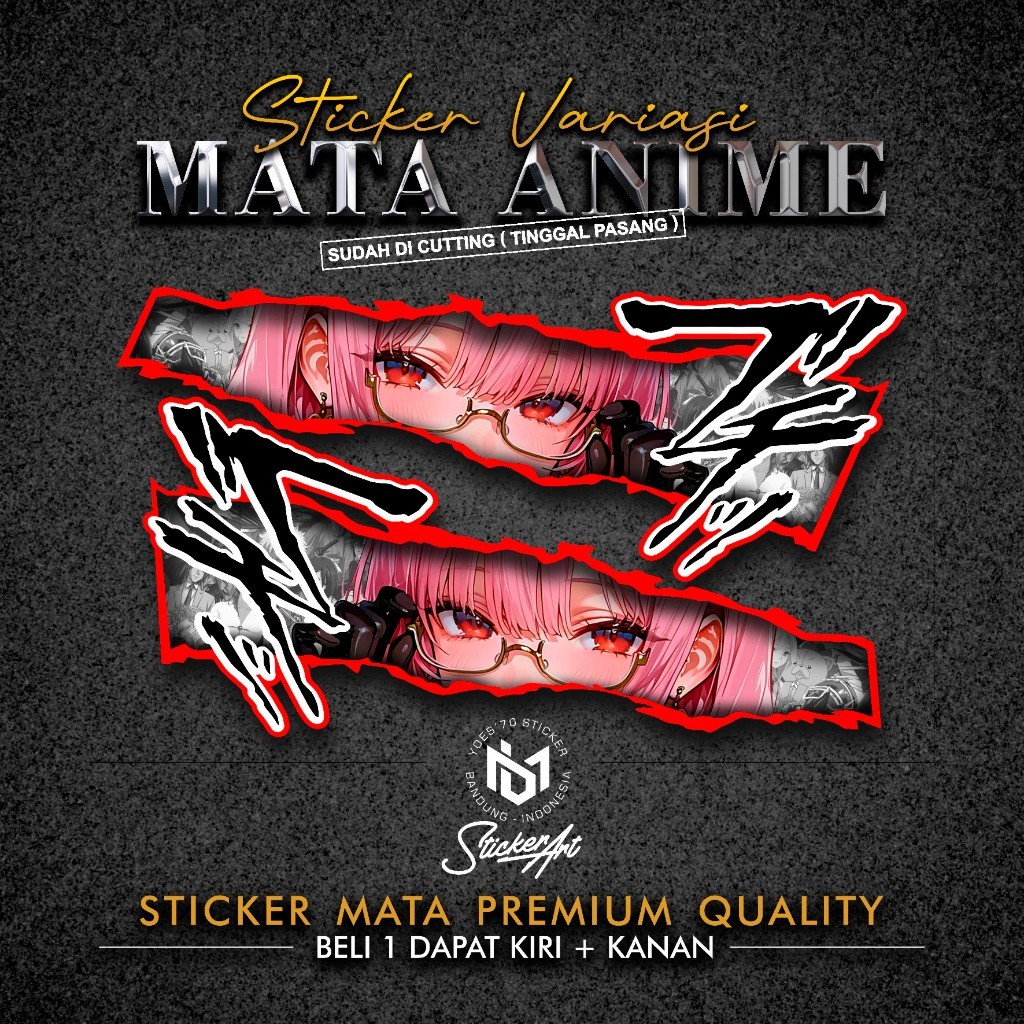 Jual Sticker Mata Anime Universal / Stiker Mata Model 14 / Stiker Helm ...
