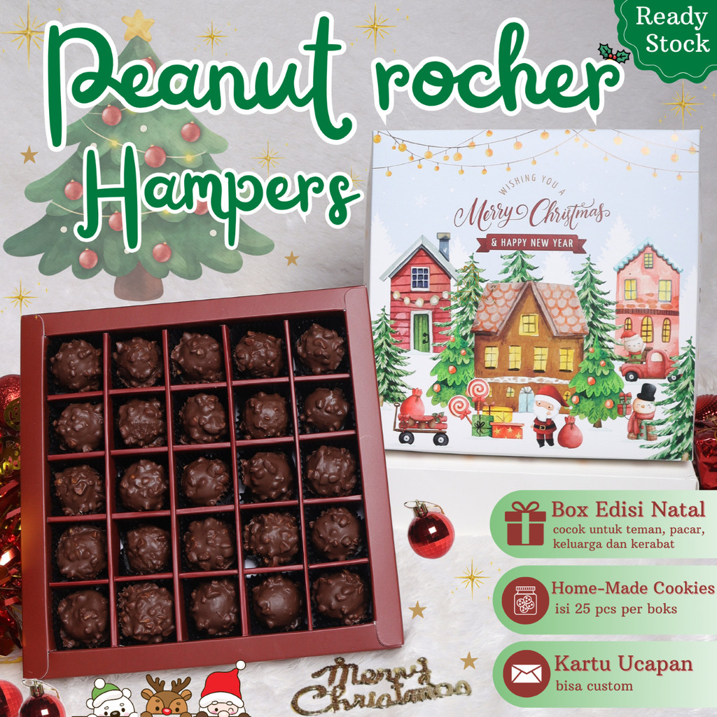 Jual Hampers Peanut Rocher | Kado Natal Kue Kering Kacang Coklat ...