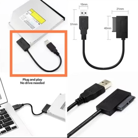 Jual Kabel Converter DVD Internal ke USB SATA 13 Pin Slimline Adapter ...