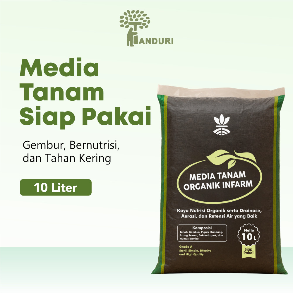 TANDURI - Media Tanam Siap Pakai Organik 10 Liter Media Tanam 10L Tanah Subur Sekam Pupuk Kandang