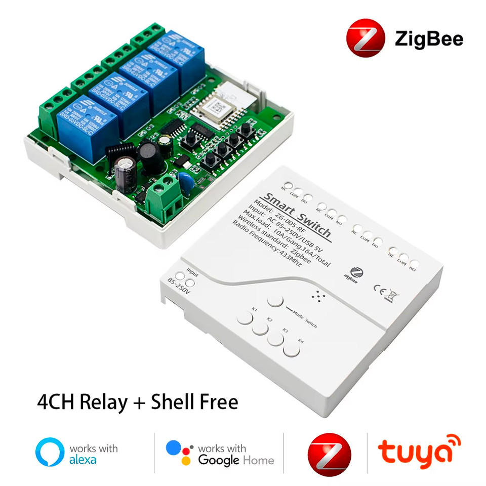 Jual Tuya Zigbee 1 2 4 Gang Switch Relay Module Dc 12v 24v 110v 220v ...