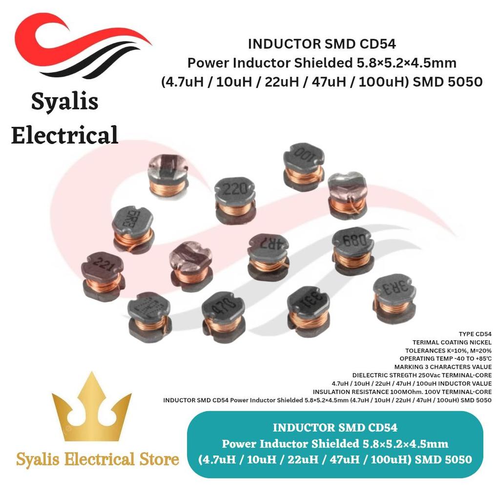 Jual Induktor SMD CD54 Power Inductor Shielded 5.8×5.2×4.5mm (4.7uH ...