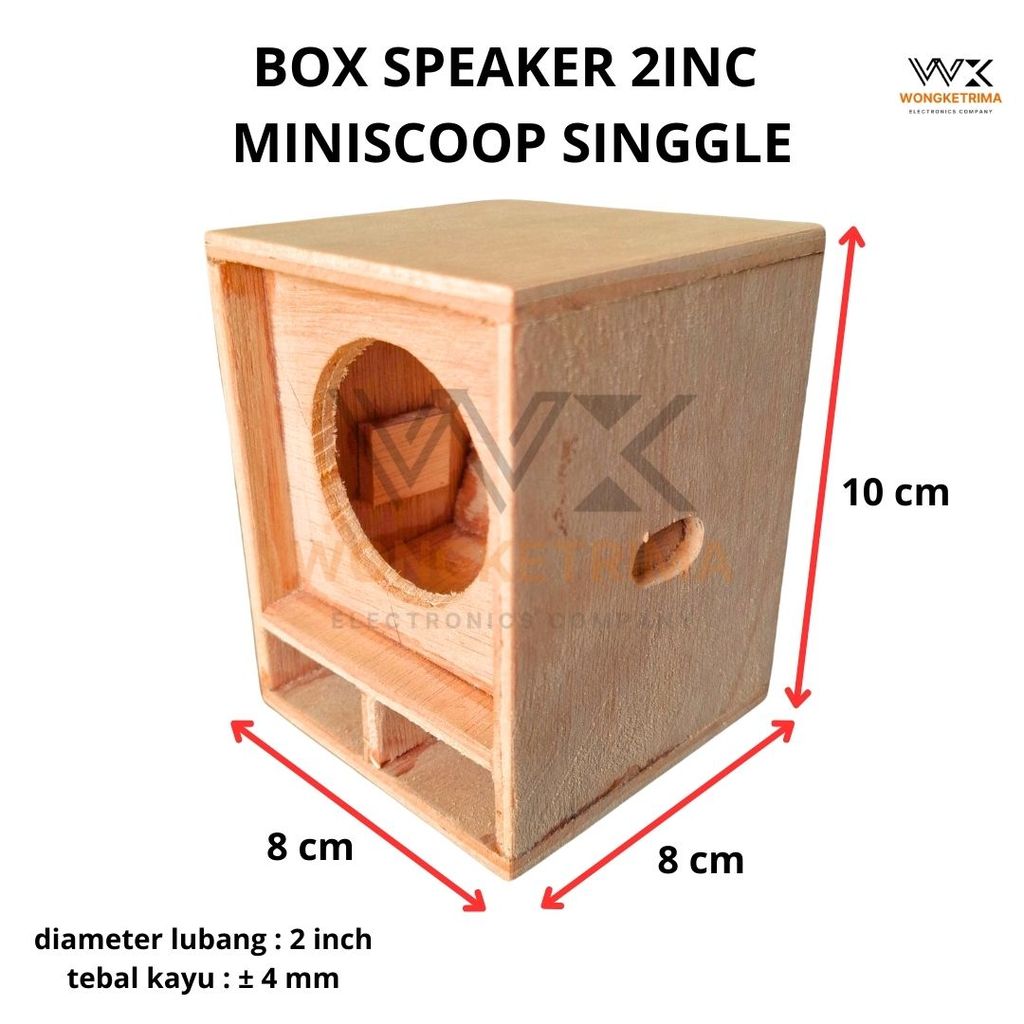 Jual Box Speaker 2 Inch Miniscoop Single Kayu Lapis Tebal 4mm Dimensi ...