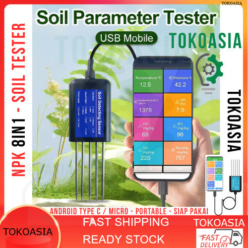 Jual Smart NPK Parameter Sensor 8 in 1 USB Type C - Android - Unsur ...