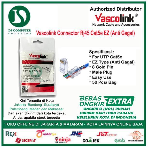 Jual [PROMO RJ45 ANTI GAGAL] Vascolink Connector Rj45 Cat5e EZ GOLD ...